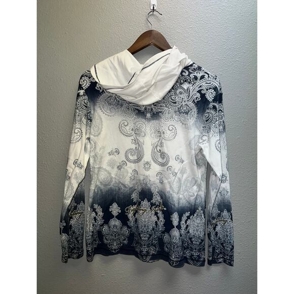 Womens Notre Dame Top Full Zip Lightweight Hooded Tee Shirt P. Michael Small - Picture 7 of 10